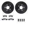 8312-47041 Drilled/Slotted Brake Rotors with 3000-Series Ceramic Brake Pads Kit & Hardware [Black], 1994-1997 GM, Position: Fron - image 1