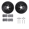 8312-47054 Drilled/Slotted Brake Rotors with 3000-Series Ceramic Brake Pads Kit & Hardware [Black], Fits Select GM, Position: Re - image 1