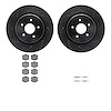 8312-47059 Drilled/Slotted Brake Rotors with 3000-Series Ceramic Brake Pads Kit & Hardware [Black], 2006-2013 GM, Position: Rear - image 1