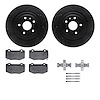 8312-47068 Drilled/Slotted Brake Rotors with 3000-Series Ceramic Brake Pads Kit & Hardware [Black], Fits Select GM, Position: Re - image 1