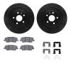 8312-47070 Drilled/Slotted Brake Rotors with 3000-Series Ceramic Brake Pads Kit & Hardware [Black], 2015-2019 GM, Position: Rear - image 1
