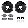 8312-47071 Drilled/Slotted Brake Rotors with 3000-Series Ceramic Brake Pads Kit & Hardware [Black], Fits Select GM, Position: Fr - image 1