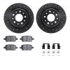 8312-47073 Drilled/Slotted Brake Rotors with 3000-Series Ceramic Brake Pads Kit & Hardware [Black], 2016-2020 GM, Position: Rear - image 1