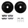 8312-48004 Drilled/Slotted Brake Rotors with 3000-Series Ceramic Brake Pads Kit & Hardware [Black], 1990-2002 GM, Position: Fron - image 1
