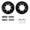 8312-48008 Drilled/Slotted Brake Rotors with 3000-Series Ceramic Brake Pads Kit & Hardware [Black], 1971-1988 Multiple Makes/Mod - image 1