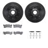 8312-48010 Drilled/Slotted Brake Rotors with 3000-Series Ceramic Brake Pads Kit & Hardware [Black], 1978-1993 GM, Position: Fron - image 1