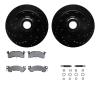 8312-48011 Drilled/Slotted Brake Rotors with 3000-Series Ceramic Brake Pads Kit & Hardware [Black], 1993-1995 GM, Position: Fron - image 1