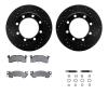 8312-48012 Drilled/Slotted Brake Rotors with 3000-Series Ceramic Brake Pads Kit & Hardware [Black], 1979-1991 GM, Position: Fron - image 1