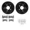 8312-48016 Drilled/Slotted Brake Rotors with 3000-Series Ceramic Brake Pads Kit & Hardware [Black], 1979-1985 GM, Position: Rear - image 1