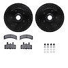 8312-48023 Drilled/Slotted Brake Rotors with 3000-Series Ceramic Brake Pads Kit & Hardware [Black], 1992-2002 GM, Position: Fron - image 1