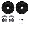 8312-48027 Drilled/Slotted Brake Rotors with 3000-Series Ceramic Brake Pads Kit & Hardware [Black], 1998-2000 GM, Position: Fron - image 1