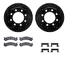 8312-48036 Drilled/Slotted Brake Rotors with 3000-Series Ceramic Brake Pads Kit & Hardware [Black], 1999-2020 GM, Position: Fron - image 1
