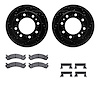 8312-48037 Drilled/Slotted Brake Rotors with 3000-Series Ceramic Brake Pads Kit & Hardware [Black], 2001-2020 GM, Position: Fron - image 1