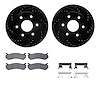 8312-48038 Drilled/Slotted Brake Rotors with 3000-Series Ceramic Brake Pads Kit & Hardware [Black], 1999-2008 GM, Position: Fron - image 1