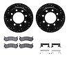 8312-48039 Drilled/Slotted Brake Rotors with 3000-Series Ceramic Brake Pads Kit & Hardware [Black], 1999-2009 GM, Position: Rear - image 1