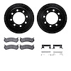 8312-48040 Drilled/Slotted Brake Rotors with 3000-Series Ceramic Brake Pads Kit & Hardware [Black], 1999-2013 GM, Position: Rear - image 1