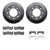 8312-48041 Drilled/Slotted Brake Rotors with 3000-Series Ceramic Brake Pads Kit & Hardware [Black], 2003-2005 GM, Position: Rear - image 1