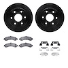8312-48044 Drilled/Slotted Brake Rotors with 3000-Series Ceramic Brake Pads Kit & Hardware [Black], 2000-2006 GM, Position: Rear - image 1