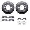 8312-48045 Drilled/Slotted Brake Rotors with 3000-Series Ceramic Brake Pads Kit & Hardware [Black], 2005-2005 GM, Position: Rear - image 1
