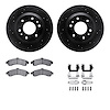 8312-48046 Drilled/Slotted Brake Rotors with 3000-Series Ceramic Brake Pads Kit & Hardware [Black], 2002-2005 GM, Position: Fron - image 1