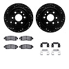 8312-48049 Drilled/Slotted Brake Rotors with 3000-Series Ceramic Brake Pads Kit & Hardware [Black], 2007-2017 GM, Position: Rear - image 1