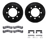 8312-48050 Drilled/Slotted Brake Rotors with 3000-Series Ceramic Brake Pads Kit & Hardware [Black], 2001-2010 GM, Position: Rear - image 1