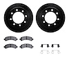 8312-48052 Drilled/Slotted Brake Rotors with 3000-Series Ceramic Brake Pads Kit & Hardware [Black], 2003-2020 GM, Position: Rear - image 1
