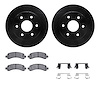 8312-48054 Drilled/Slotted Brake Rotors with 3000-Series Ceramic Brake Pads Kit & Hardware [Black], 2002-2014 GM, Position: Rear - image 1