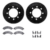 8312-48055 Drilled/Slotted Brake Rotors with 3000-Series Ceramic Brake Pads Kit & Hardware [Black], 2003-2008 GM, Position: Rear - image 1