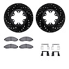 8312-48056 Drilled/Slotted Brake Rotors with 3000-Series Ceramic Brake Pads Kit & Hardware [Black], 2004-2008 GM, Position: Fron - image 1