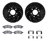 8312-48058 Drilled/Slotted Brake Rotors with 3000-Series Ceramic Brake Pads Kit & Hardware [Black], 2006-2009 GM, Position: Fron - image 1