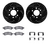 8312-48059 Drilled/Slotted Brake Rotors with 3000-Series Ceramic Brake Pads Kit & Hardware [Black], 2006-2009 GM, Position: Fron - image 1