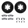 8312-48060 Drilled/Slotted Brake Rotors with 3000-Series Ceramic Brake Pads Kit & Hardware [Black], 2009-2012 GM, Position: Fron - image 1