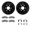 8312-48061 Drilled/Slotted Brake Rotors with 3000-Series Ceramic Brake Pads Kit & Hardware [Black], 2007-2017 GM, Position: Fron - image 1
