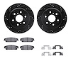 8312-48063 Drilled/Slotted Brake Rotors with 3000-Series Ceramic Brake Pads Kit & Hardware [Black], 2014-2020 GM, Position: Rear - image 1
