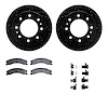 8312-48070 Drilled/Slotted Brake Rotors with 3000-Series Ceramic Brake Pads Kit & Hardware [Black], 2011-2019 GM, Position: Rear - image 1