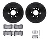 8312-48071 Drilled/Slotted Brake Rotors with 3000-Series Ceramic Brake Pads Kit & Hardware [Black], 2015-2020 GM, Position: Fron - image 1