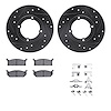 8312-50001 Drilled/Slotted Brake Rotors with 3000-Series Ceramic Brake Pads Kit & Hardware [Black], 1985-1988 Multiple Makes/Mod - image 1