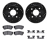 8312-50003 Drilled/Slotted Brake Rotors with 3000-Series Ceramic Brake Pads Kit & Hardware [Black], 1989-2001 GM, Position: Fron - image 1