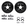 8312-52013 Drilled/Slotted Brake Rotors with 3000-Series Ceramic Brake Pads Kit & Hardware [Black], 1998-2002 GM, Position: Rear - image 1