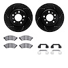 8312-52015 Drilled/Slotted Brake Rotors with 3000-Series Ceramic Brake Pads Kit & Hardware [Black], 2004-2009 GM, Position: Fron - image 1