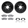 8312-52016 Drilled/Slotted Brake Rotors with 3000-Series Ceramic Brake Pads Kit & Hardware [Black], 2006-2009 GM, Position: Fron - image 1
