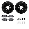 8312-52019 Drilled/Slotted Brake Rotors with 3000-Series Ceramic Brake Pads Kit & Hardware [Black], 2006-2009 GM, Position: Rear - image 1