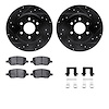 8312-52020 Drilled/Slotted Brake Rotors with 3000-Series Ceramic Brake Pads Kit & Hardware [Black], 2006-2006 GM, Position: Rear - image 1