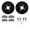 8312-53003 Drilled/Slotted Brake Rotors with 3000-Series Ceramic Brake Pads Kit & Hardware [Black], 2003-2010 GM, Position: Fron - image 1