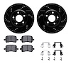 8312-53004 Drilled/Slotted Brake Rotors with 3000-Series Ceramic Brake Pads Kit & Hardware [Black], 2004-2012 GM, Position: Fron - image 1