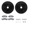 8312-54018 Drilled/Slotted Brake Rotors with 3000-Series Ceramic Brake Pads Kit & Hardware [Black], 1973-1985 Ford/Lincoln/Mercu - image 1
