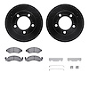 8312-54020 Drilled/Slotted Brake Rotors with 3000-Series Ceramic Brake Pads Kit & Hardware [Black], 1976-1985 Ford/Lincoln/Mercu - image 1