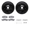 8312-54021 Drilled/Slotted Brake Rotors with 3000-Series Ceramic Brake Pads Kit & Hardware [Black], 1980-1985 Ford/Lincoln/Mercu - image 1