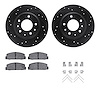 8312-54048 Drilled/Slotted Brake Rotors with 3000-Series Ceramic Brake Pads Kit & Hardware [Black], 2003-2005 Ford/Lincoln/Mercu - image 1